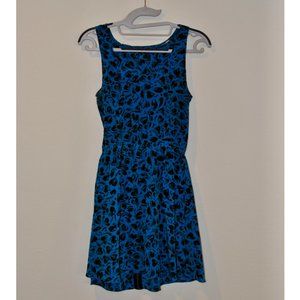 REFORMED URBAN OUTFITTERS UO Heart Print Blue Back Cut Out Dress S